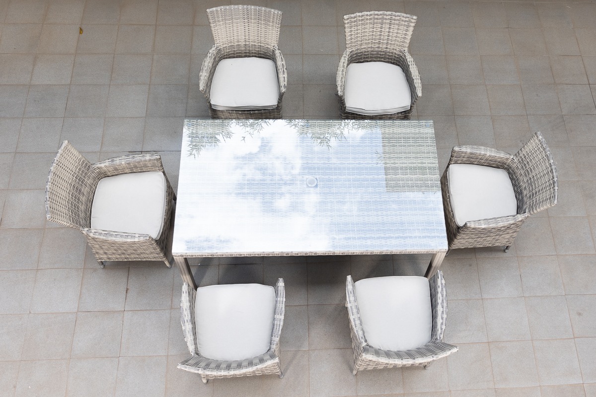 JAMAICA 6 Seater Outdoor Dining Table + 6 Chairs 37 jamaica 6 seater outdoor dining table + 6 chairs