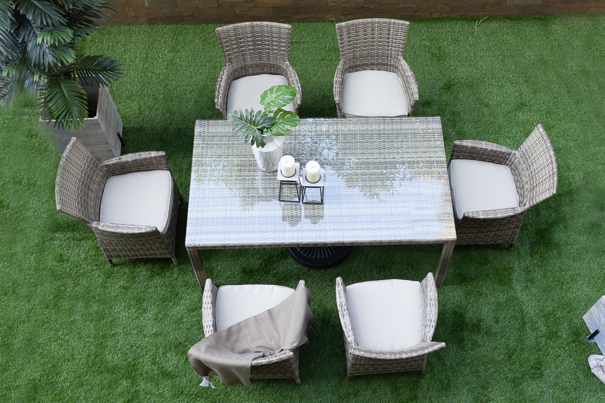 JAMAICA 6 Seater Outdoor Dining Table + 6 Chairs 39 jamaica 6 seater outdoor dining table + 6 chairs