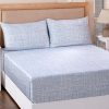 ASHBY Blue King Flat Sheet + 2 Pillow cases