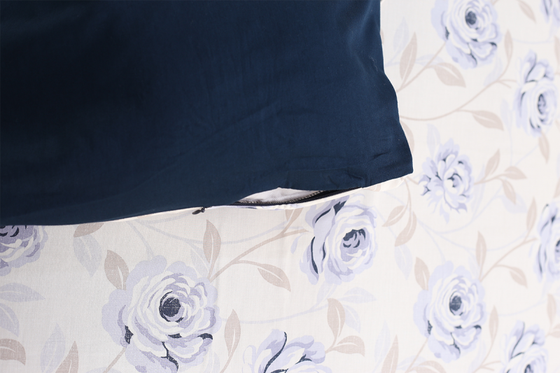 MAYROSE Blue King Flat Sheet + 2 Pillow cases