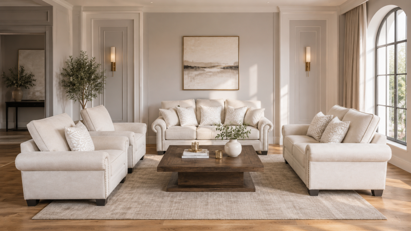 BRILI 7 Seater Fabric Sofa (3+2+1+1)