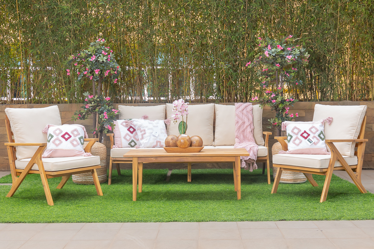 miami 5 seater outdoor sofa (3+1+1) + coffee table