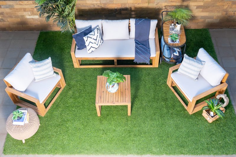 texas 5 seater outdoor sofa (3+1+1) + coffee table