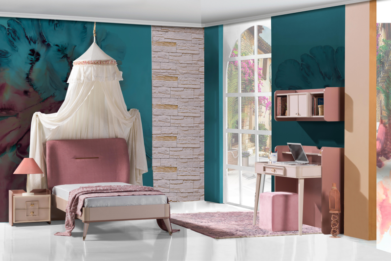 royal single bed + 1 night stand + sleepezee mattress (120 x 200cm)
