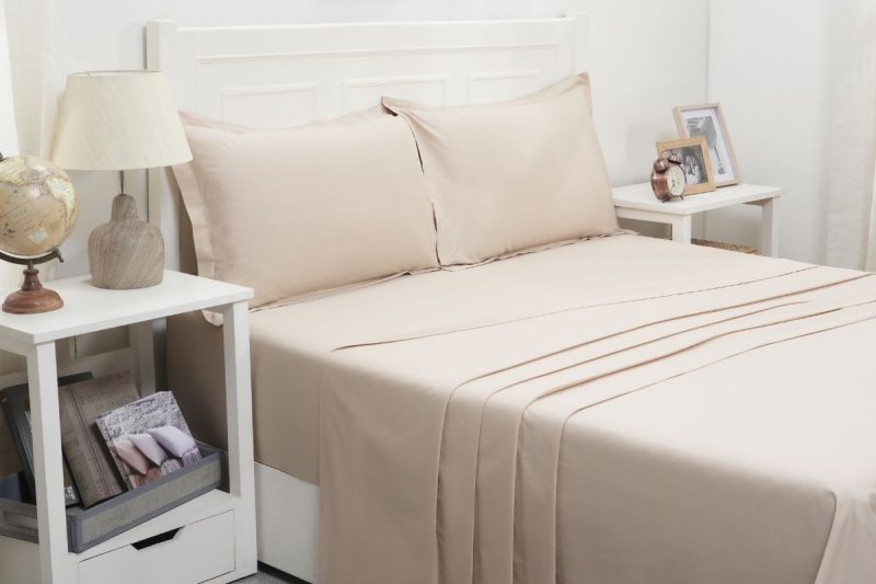eden sand dune king flat sheet + fitted sheet + 2 pillow cases