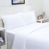 satin stripe white single  duvet cover + 1 pillow cases