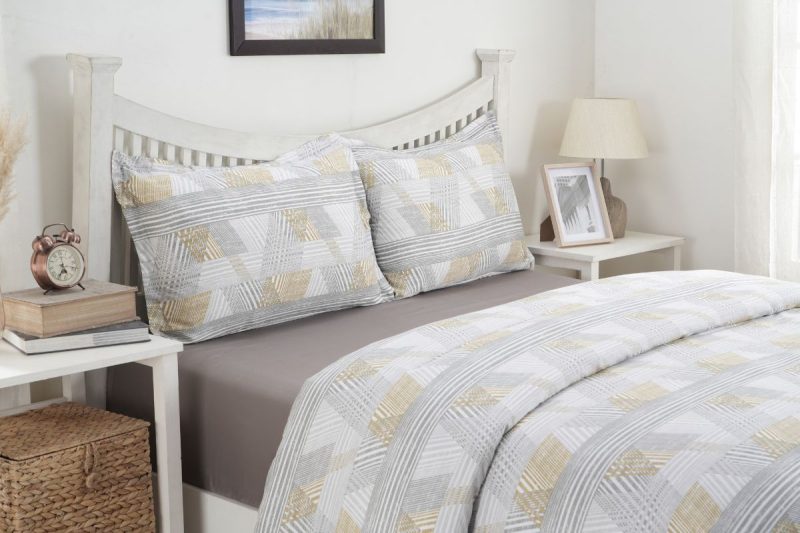 maximus neutral king duvet cover + 2 pillow cases