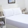 satin stripe white king fitted sheet