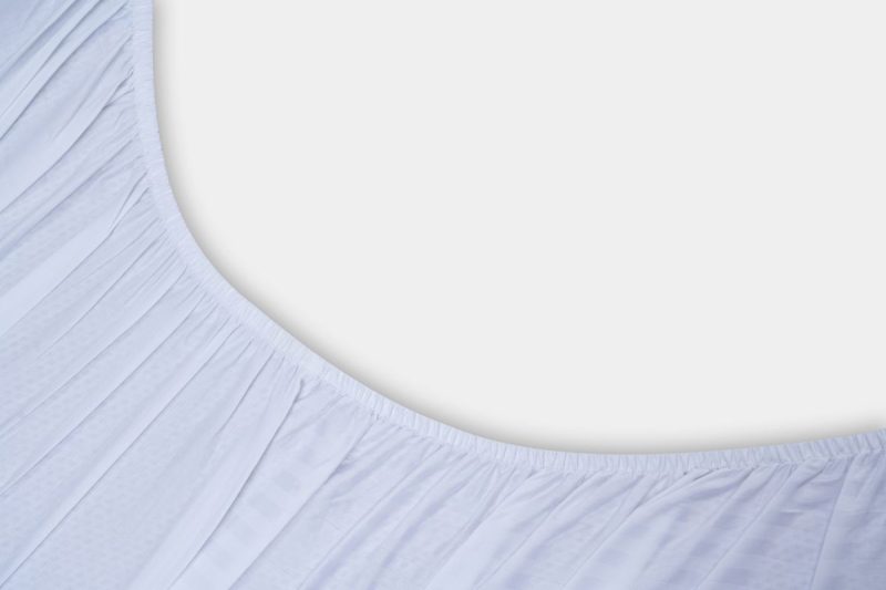 satin stripe white king fitted sheet