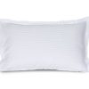 satin stripe white pillow cases