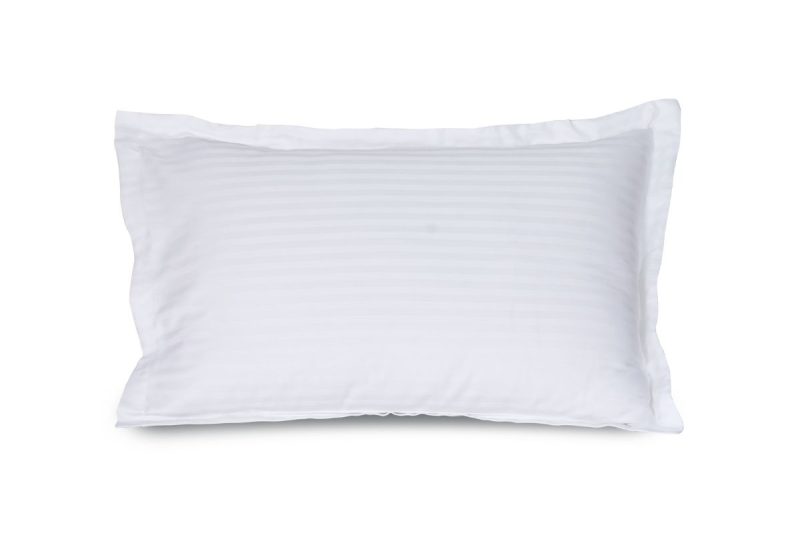 satin stripe white pillow cases
