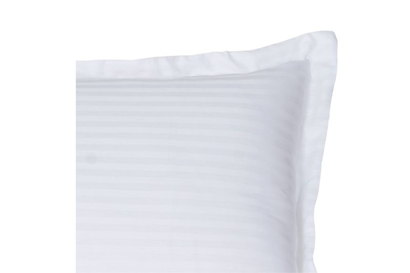 satin stripe white pillow cases