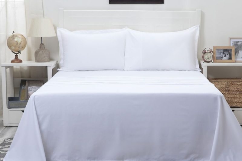 viola white king flat sheet + 2 pillow cases