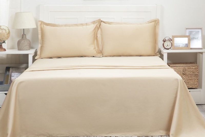 viola marzipan king flat sheet + 2 pillow cases