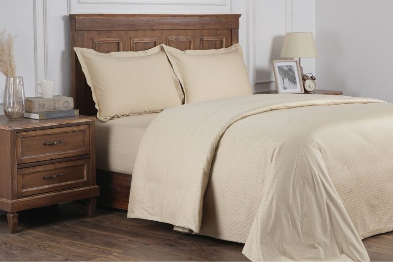 maspar leaf marzipan king duvet cover + 2 pillow cases