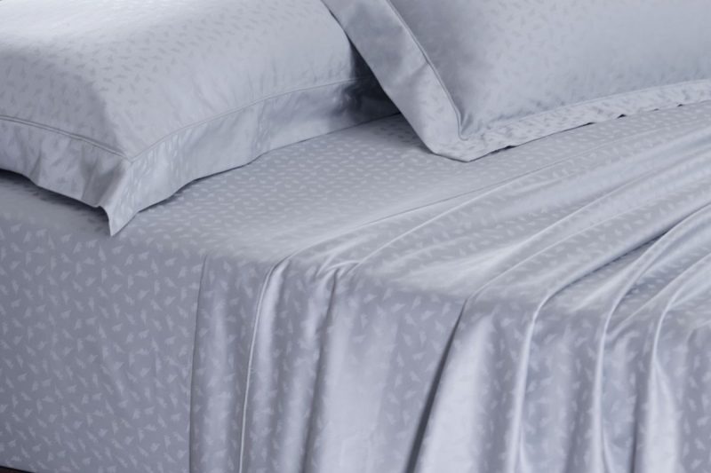 maspar leaf blue king flat sheet + 2 pillow cases