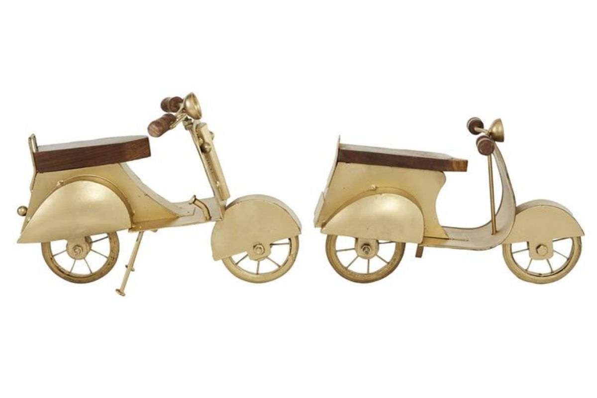 HOME DECOR -79640- SET OF TWO- METAL SCOOTER 1 home decor -79640- set of two- metal scooter