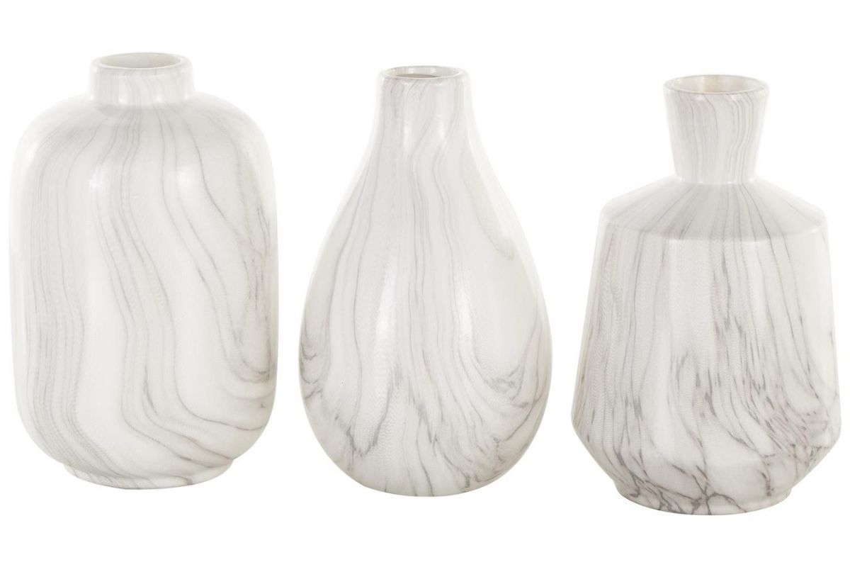 HOME DECOR -46246- SET OF THREE- MARBLE FINISH VASE 1 home decor -46246- set of three- marble finish vase