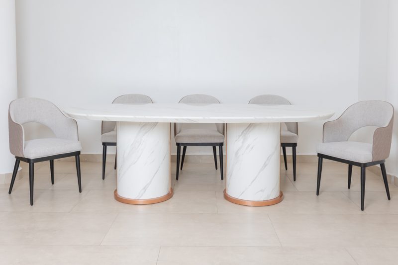 riga dining table + 8 chairs