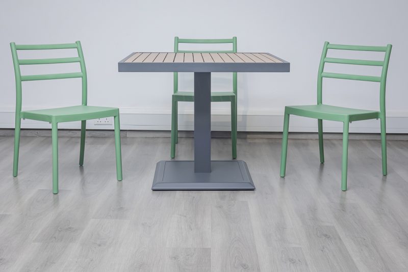 accra outdoor dining table + 4 trent chairs