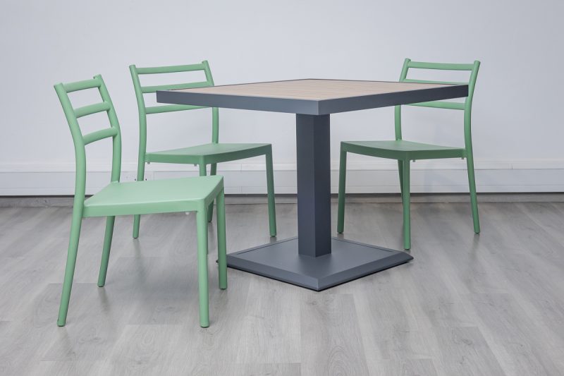 accra outdoor dining table + 4 trent chairs