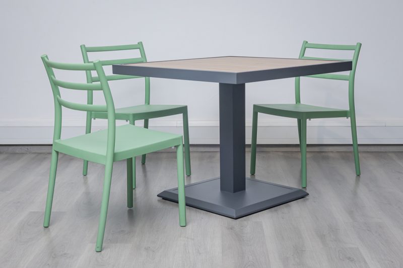accra outdoor dining table + 4 trent chairs