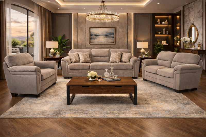 AUSTEN 6 Seater Fabric Sofa (3+2+1)
