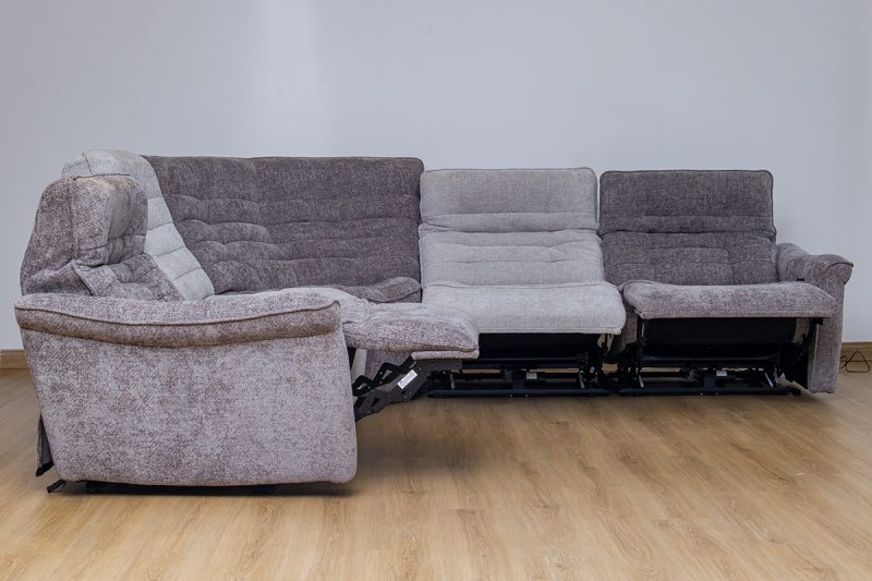 piero fabric sectional recliner sofa + ottoman