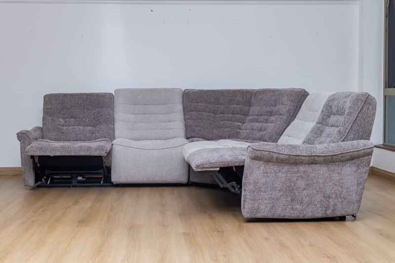piero fabric sectional recliner sofa + ottoman