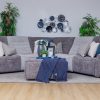 PIERO Fabric Sectional Recliner Sofa + Ottoman 14 piero fabric sectional sofa + ottoman