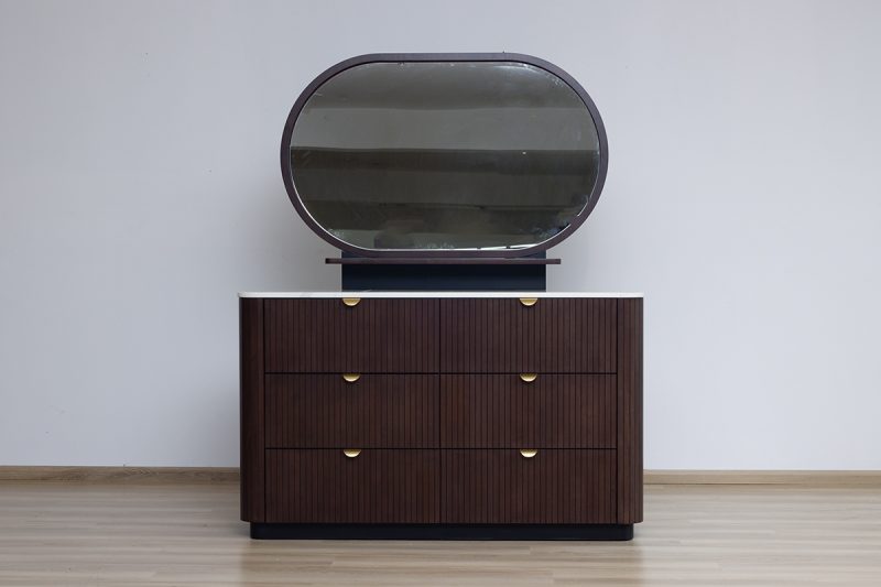 TOSSA Dresser Mirror 8 tossa king package – king bed + 2 nightstands + dresser mirror