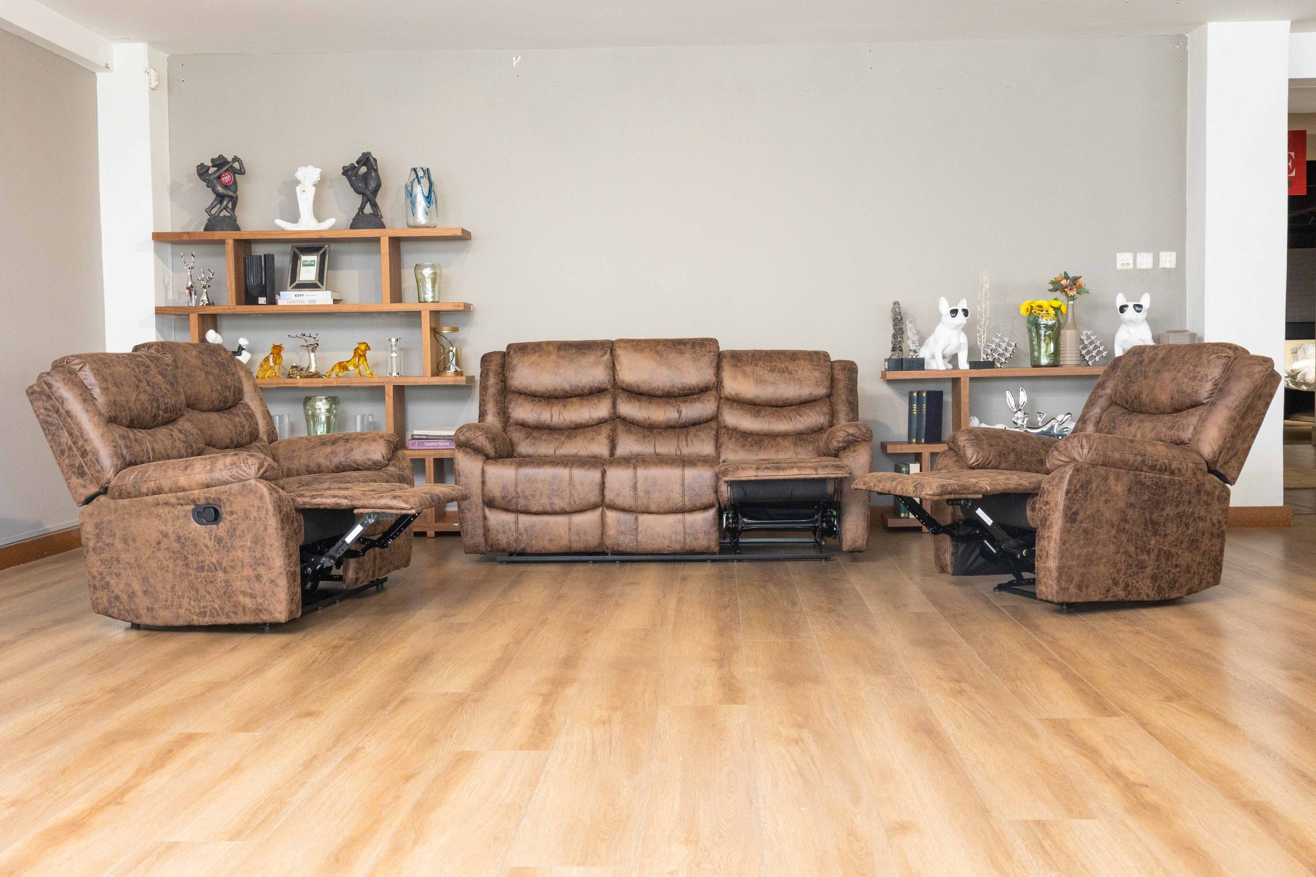 DENVER 6 Seater Fabric Recliner Sofa (3+2+1) - Image 6