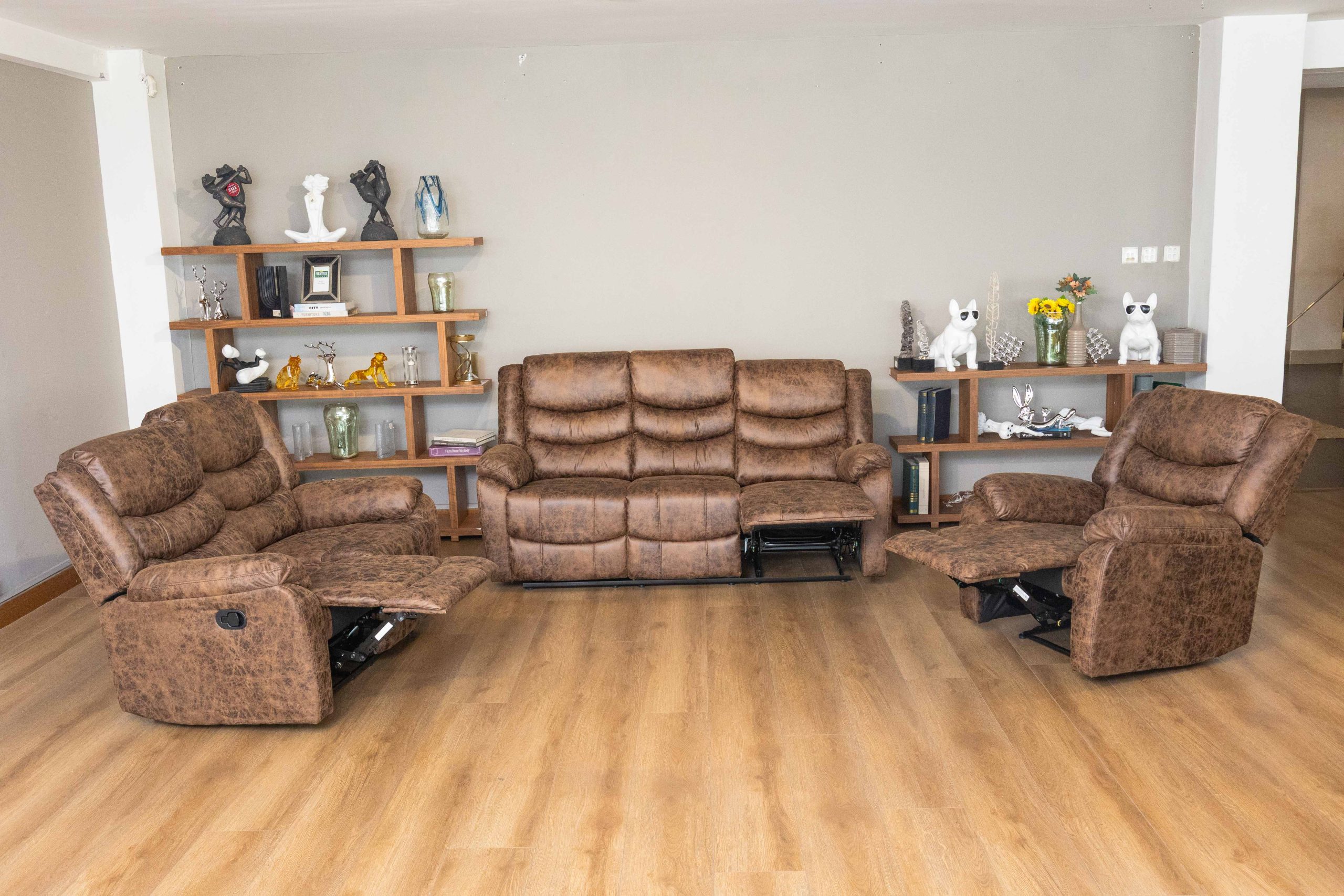 DENVER 6 Seater Fabric Recliner Sofa (3+2+1) - Image 5