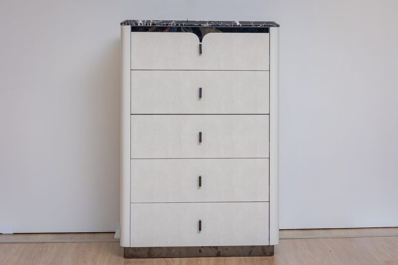 ciro king package - king bed + 2 nightstands + dresser mirror + chest of drawers