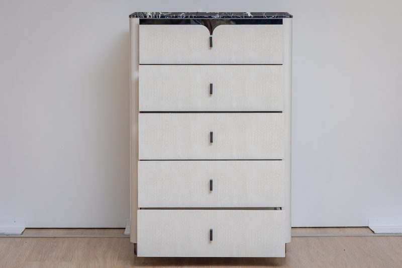 ciro king package - king bed + 2 nightstands + dresser mirror + chest of drawers