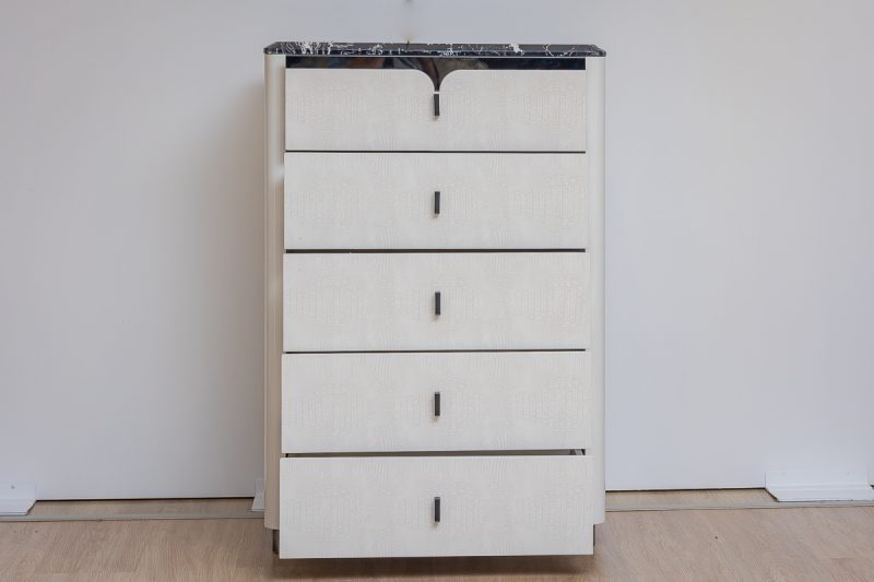 ciro king package - king bed + 2 nightstands + dresser mirror + chest of drawers