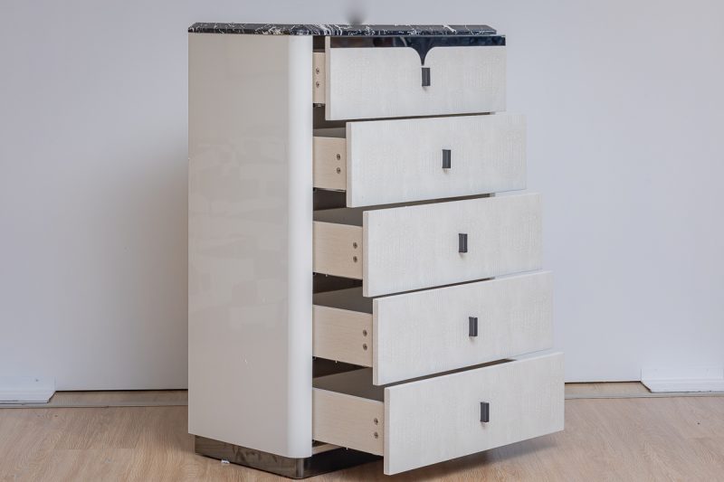 ciro king package - king bed + 2 nightstands + dresser mirror + chest of drawers