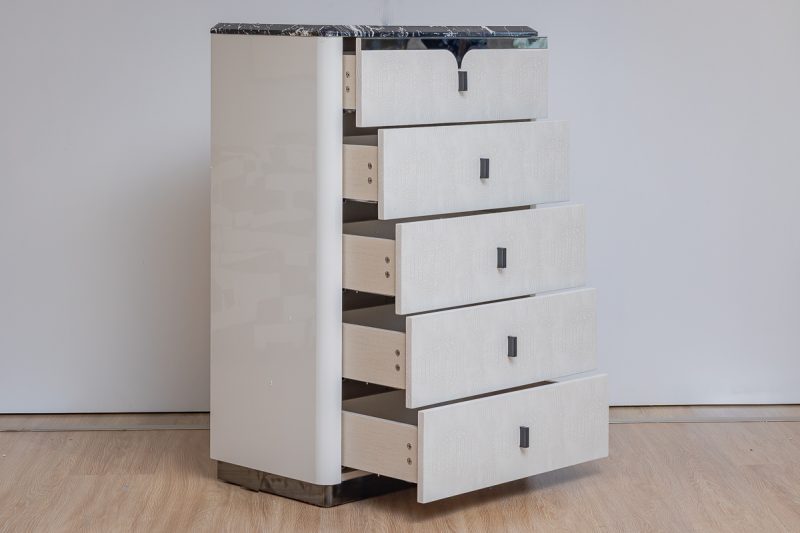 ciro king package - king bed + 2 nightstands + dresser mirror + chest of drawers