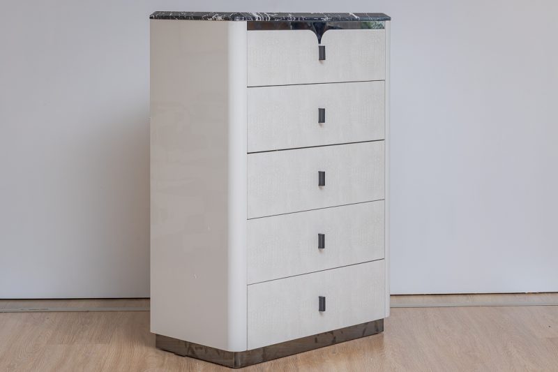 ciro king package - king bed + 2 nightstands + dresser mirror + chest of drawers