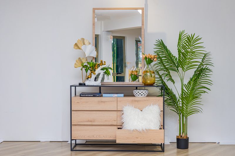 finley king package - king bed + 2 nightstands + dresser mirror