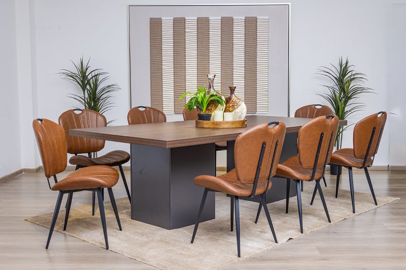 sydney dining table + 8 metz chairs