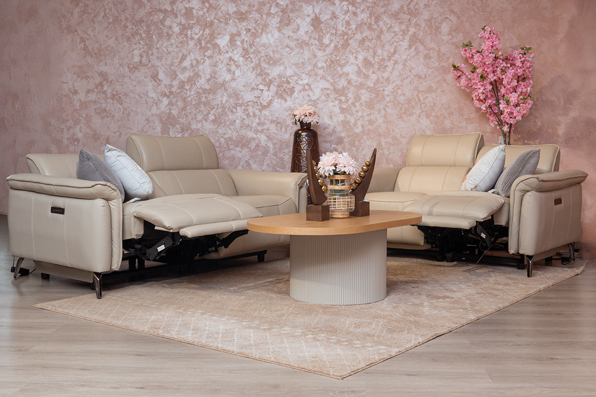 croft 7 seater electric leather recliner (3+2+1+1)