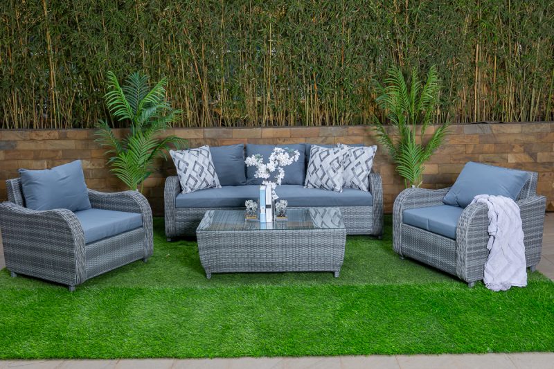 chalet 5 seater outdoor sofa (3+1+1) + coffee table