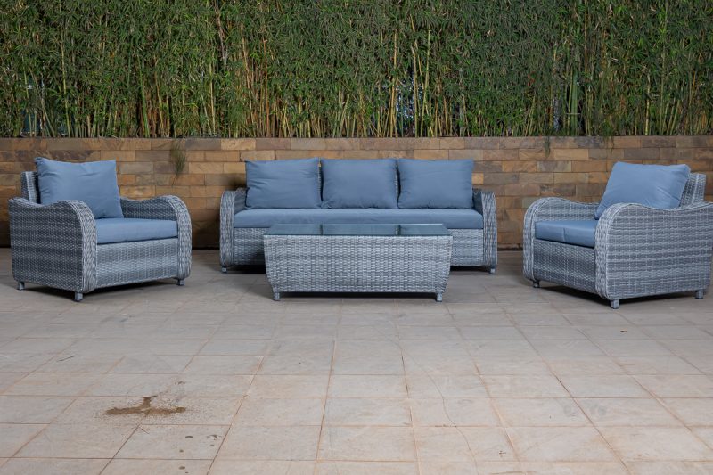 chalet 5 seater outdoor sofa (3+1+1) + coffee table