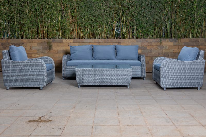 chalet 5 seater outdoor sofa (3+1+1) + coffee table