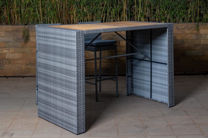 paris 4 seater outdoor bar table + 4 coral chairs