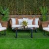 pebble 5 seater outdoor sofa (3+1+1) + coffee table