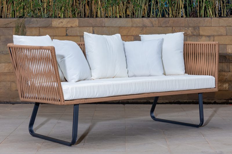 pebble 5 seater outdoor sofa (3+1+1) + coffee table