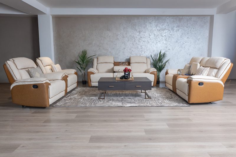 GLENMORE 7 Seater Fabric Recliner Sofa (3+2+1+1)