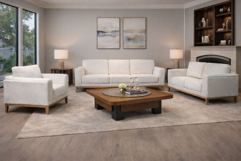 BEVALE 7 Seater Fabric Sofa (3+2+1+1)